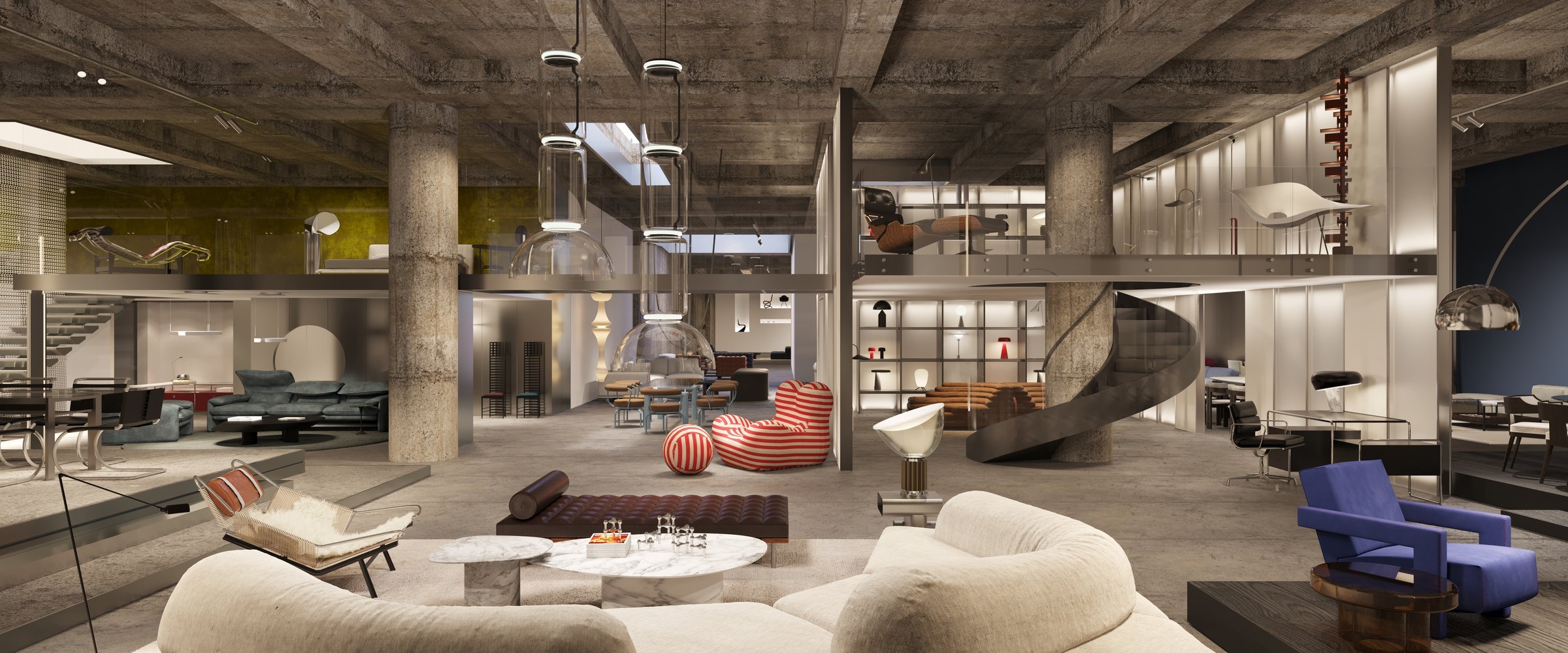 Mozaik Design Showroom — section render