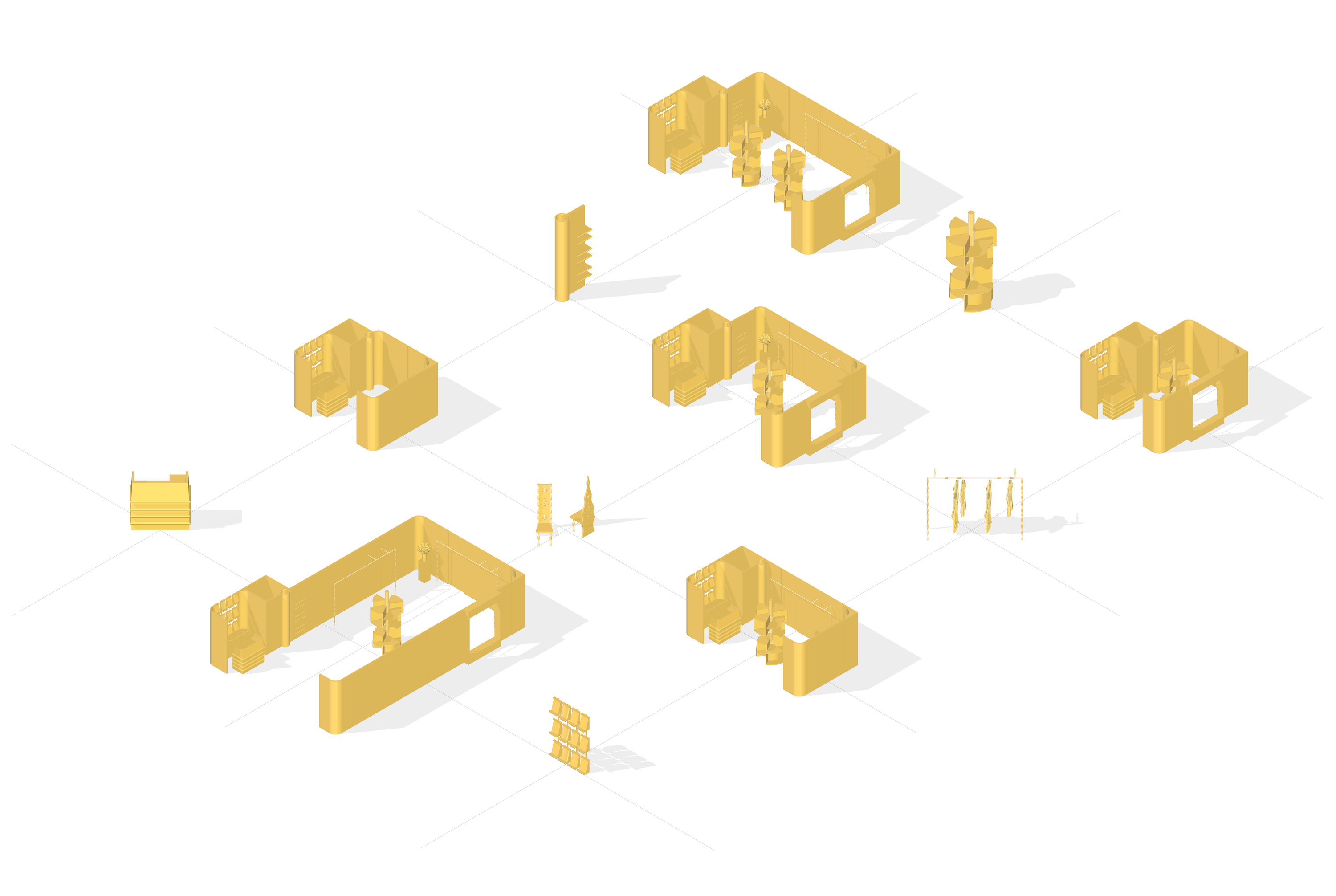Siedrés Store — axonometric diagram